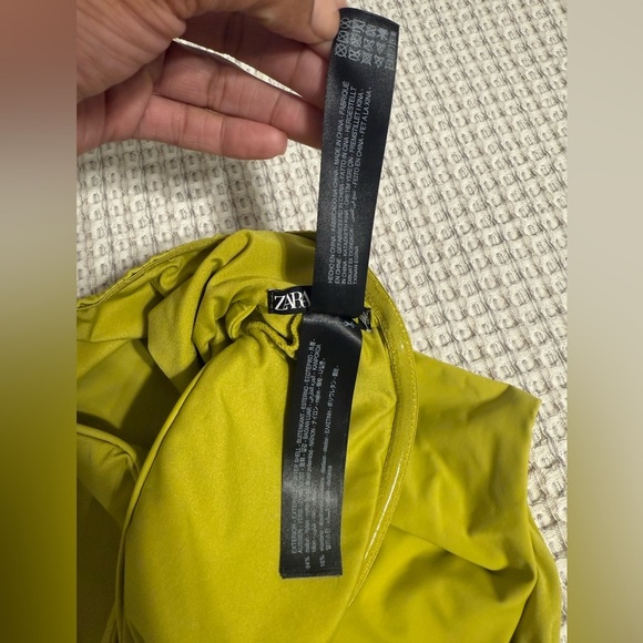 Zara Stylish Olive Green One-Piece Swimsuit Size L - Picture 4 of 13